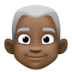 👨🏿‍🦳 man: dark skin tone, white hair display on Facebook